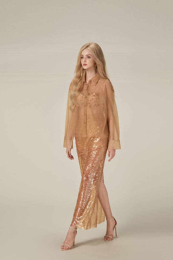 
            
                Load image into Gallery viewer, Honey Beaded Mesh Skirt
            
        