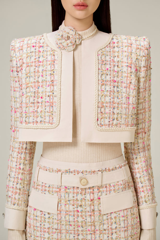 PINK TWEED MINI SKIRT