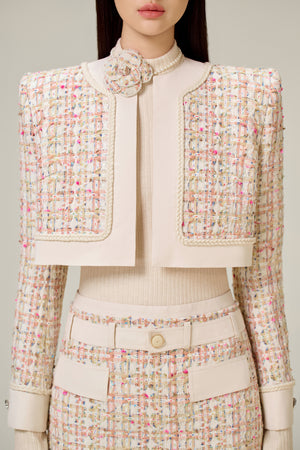 PINK TWEED MINI SKIRT