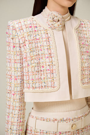 PINK TWEED MINI SKIRT