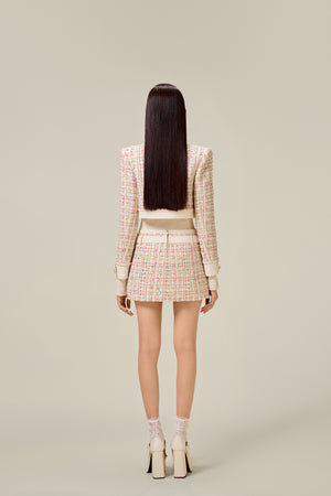 PINK TWEED MINI SKIRT