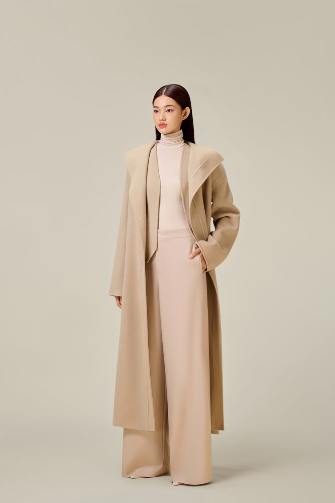 GREY DOUBLE - FACED TRENCH COAT