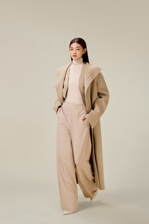GREY DOUBLE - FACED TRENCH COAT