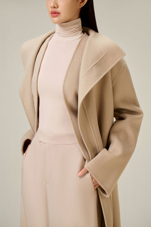 GREY DOUBLE - FACED TRENCH COAT