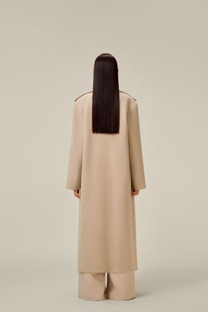 GREY DOUBLE - FACED TRENCH COAT
