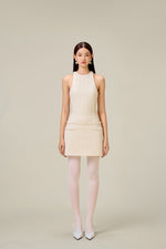WHITE BEADED KNIT DRESS