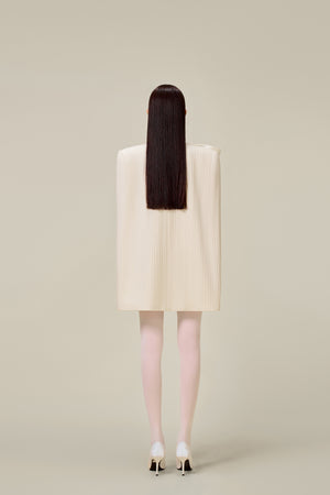 WHITE BEADED KNIT CAPE