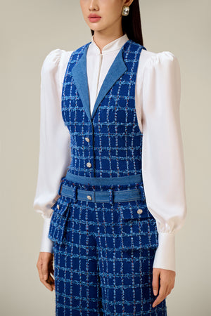 DENIM TWEED WAISTCOAT