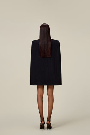 BLACK BEADED KNIT CAPE