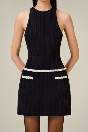 
            
                Load image into Gallery viewer, BLACK BEADED KNIT DRESS
            
        
