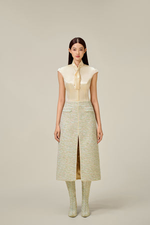 MINT TWEED A-LINE SKIRT