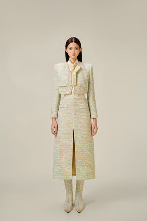 MINT TWEED A-LINE SKIRT
