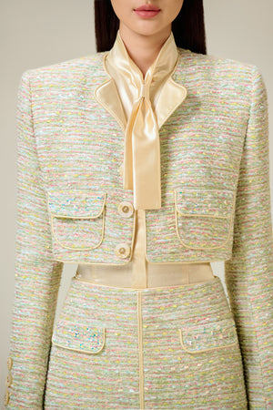 MINT TWEED CROP JACKET