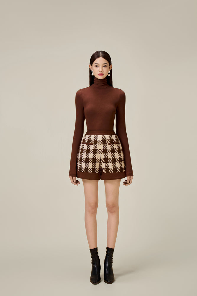 BROWN JERSEY BODYSUIT