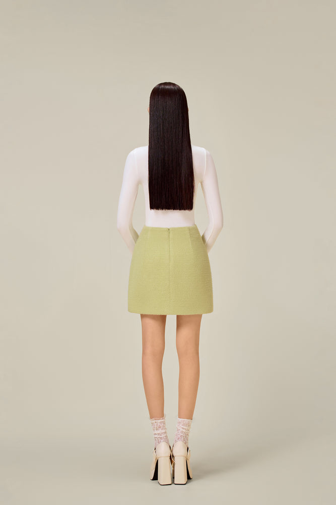 
            
                Load image into Gallery viewer, MINT KNIT MINI SKIRT
            
        