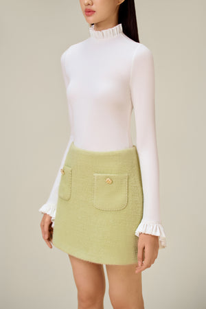 
            
                Load image into Gallery viewer, MINT KNIT MINI SKIRT
            
        