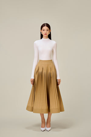 
            
                Load image into Gallery viewer, CAMEL PLEATED SKIRT
            
        