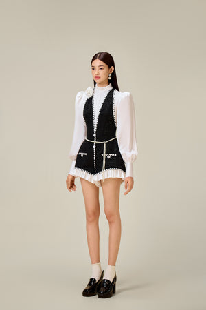 BLACK TWEED ROMPER