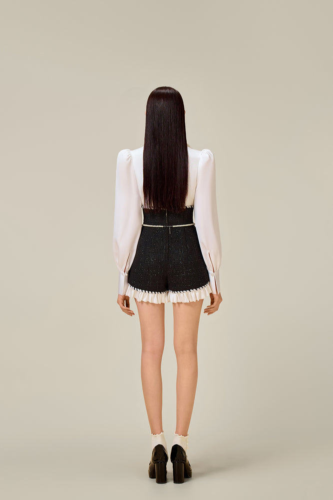 BLACK TWEED ROMPER
