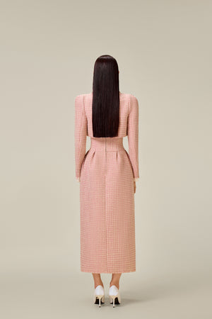 PINK TWEED CROP JACKET