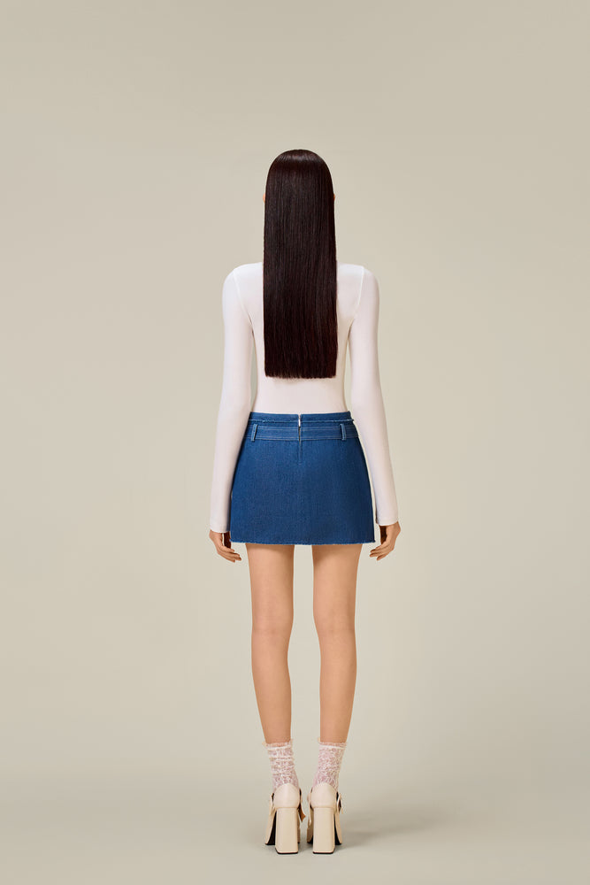 DENIM TWEED MINI SKIRT