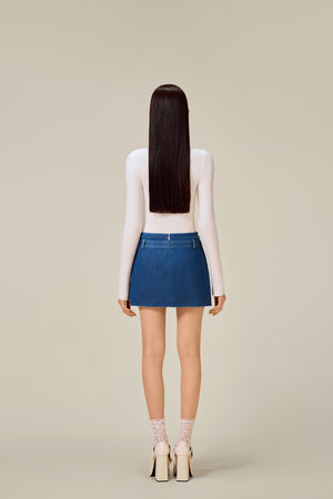 DENIM TWEED MINI SKIRT