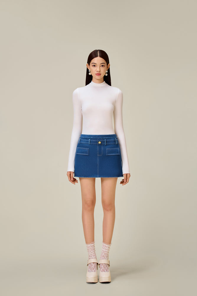 DENIM TWEED MINI SKIRT