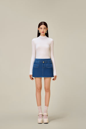 DENIM TWEED MINI SKIRT