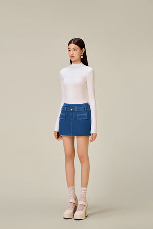 DENIM TWEED MINI SKIRT