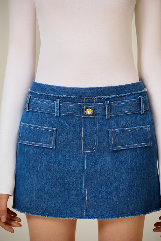 DENIM TWEED MINI SKIRT