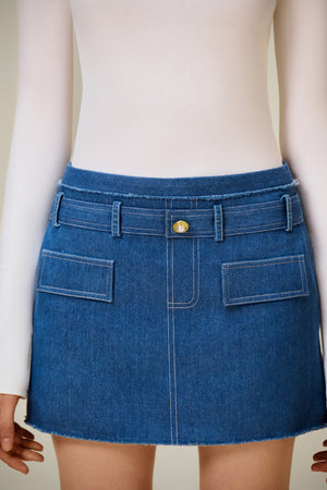 DENIM TWEED MINI SKIRT