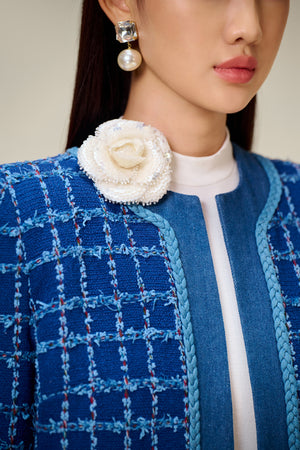 BEADED FLOWER BROOCH