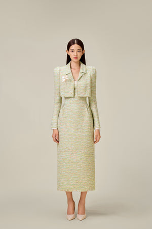 
            
                Load image into Gallery viewer, MINT TWEED DRESS
            
        