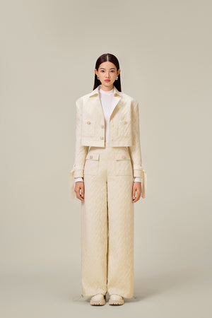 
            
                Load image into Gallery viewer, CREAM QUILTED TROUSERS
            
        