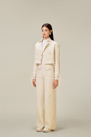 WHITE QUILTED TRENCH COAT