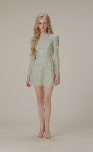 
            
                Load and play video in Gallery viewer, Mint Beaded Lace Dress
            
        