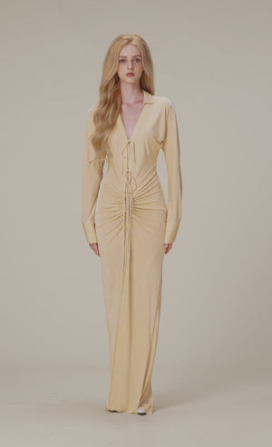 
            
                Load and play video in Gallery viewer, Apricot Jersey Maxi Dress
            
        