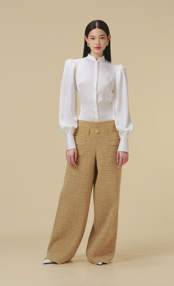 
            
                Load and play video in Gallery viewer, GOLD TWEED TROUSERS
            
        