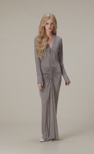 
            
                Load and play video in Gallery viewer, Grey Jersey Maxi Dress
            
        