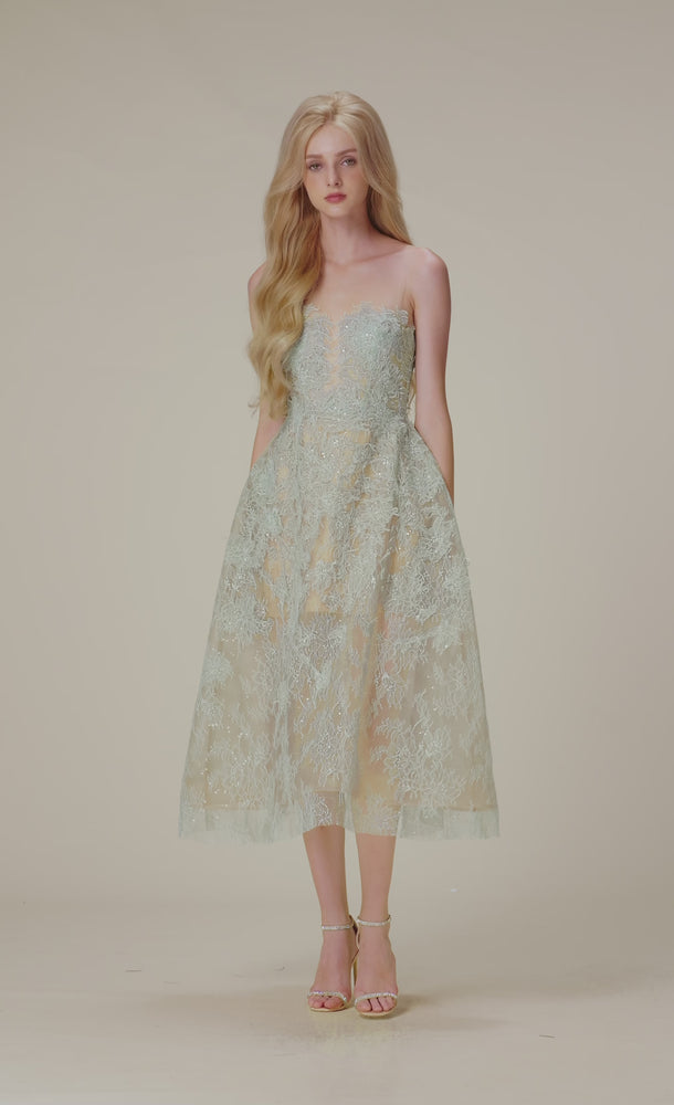 
            
                Load and play video in Gallery viewer, Mint Beaded Lace Mini Dress
            
        