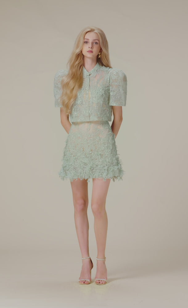 
            
                Load and play video in Gallery viewer, Mint Beaded Lace Top
            
        