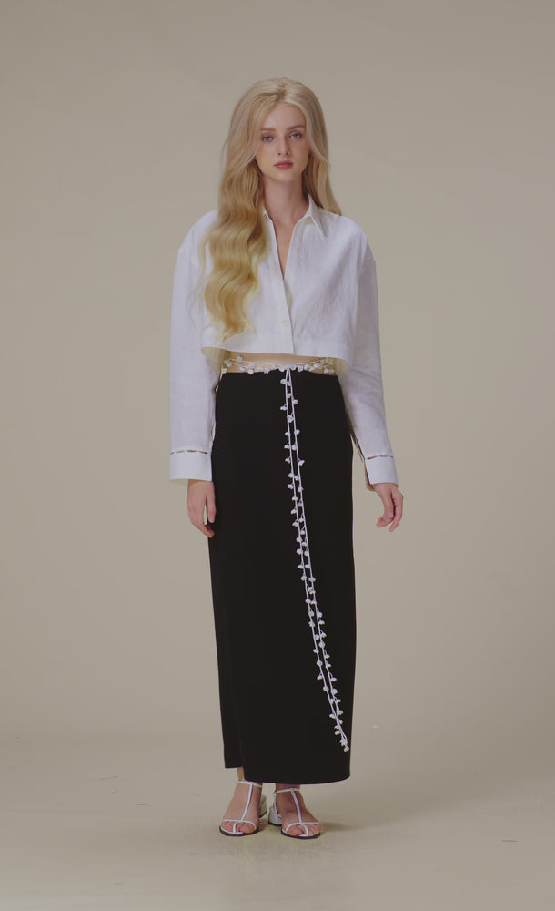 
            
                Load and play video in Gallery viewer, White Convallaria Black Skirt
            
        