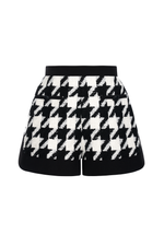 BLACK HOUNDSTOOTH SHORTS