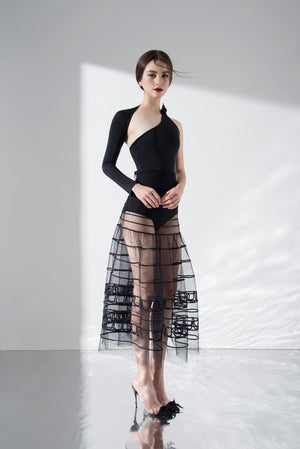 Pattern Midi Skirt