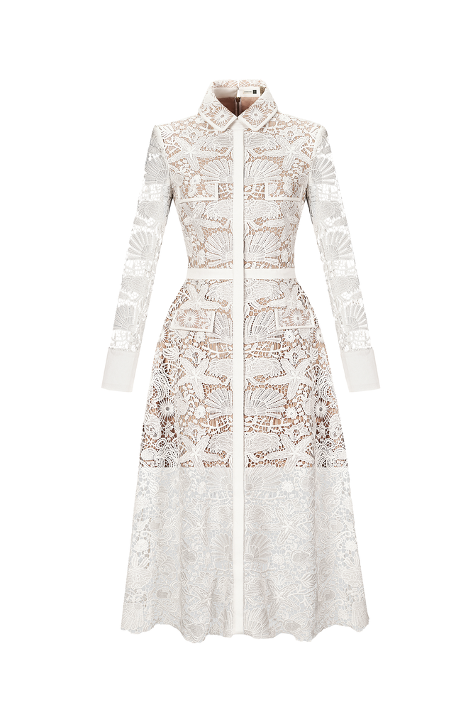 White Lace Midi Dress