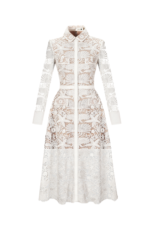 White Lace Midi Dress