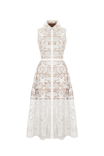 White Lace Sleeveless Dress