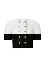 Black and White Tweed  Top