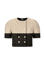 Black and Gold Tweed Top