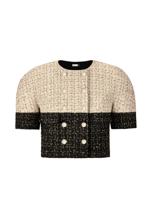 Black and Gold Tweed Top